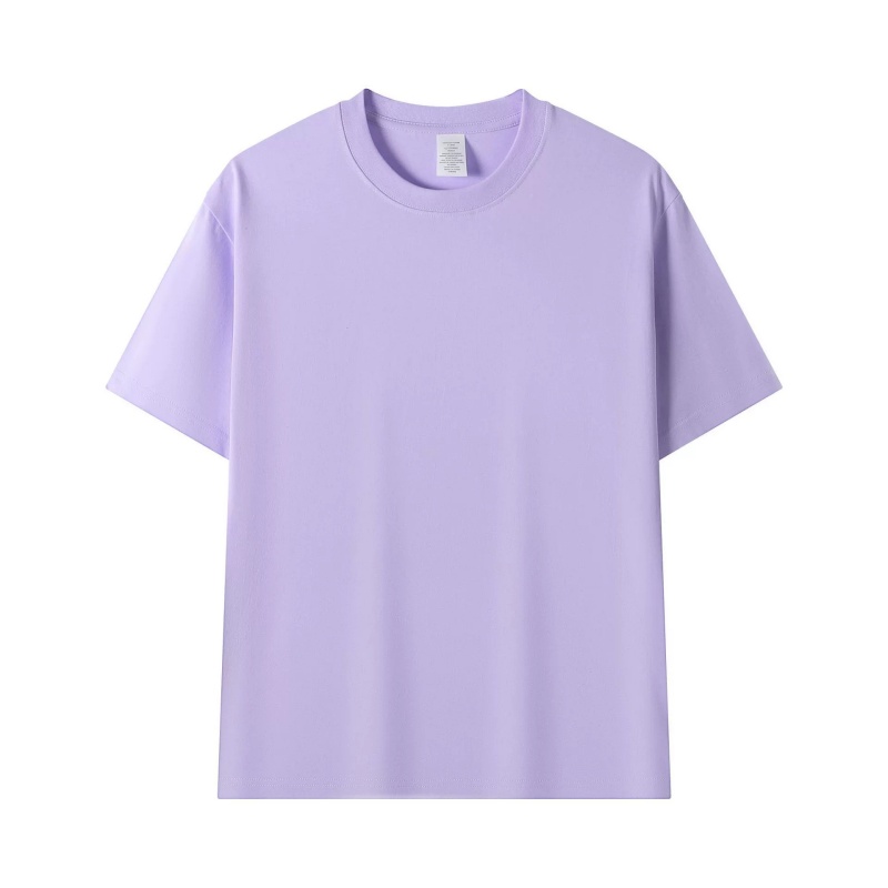 100% Cotton good quality  Purple Crew neck T-shirt